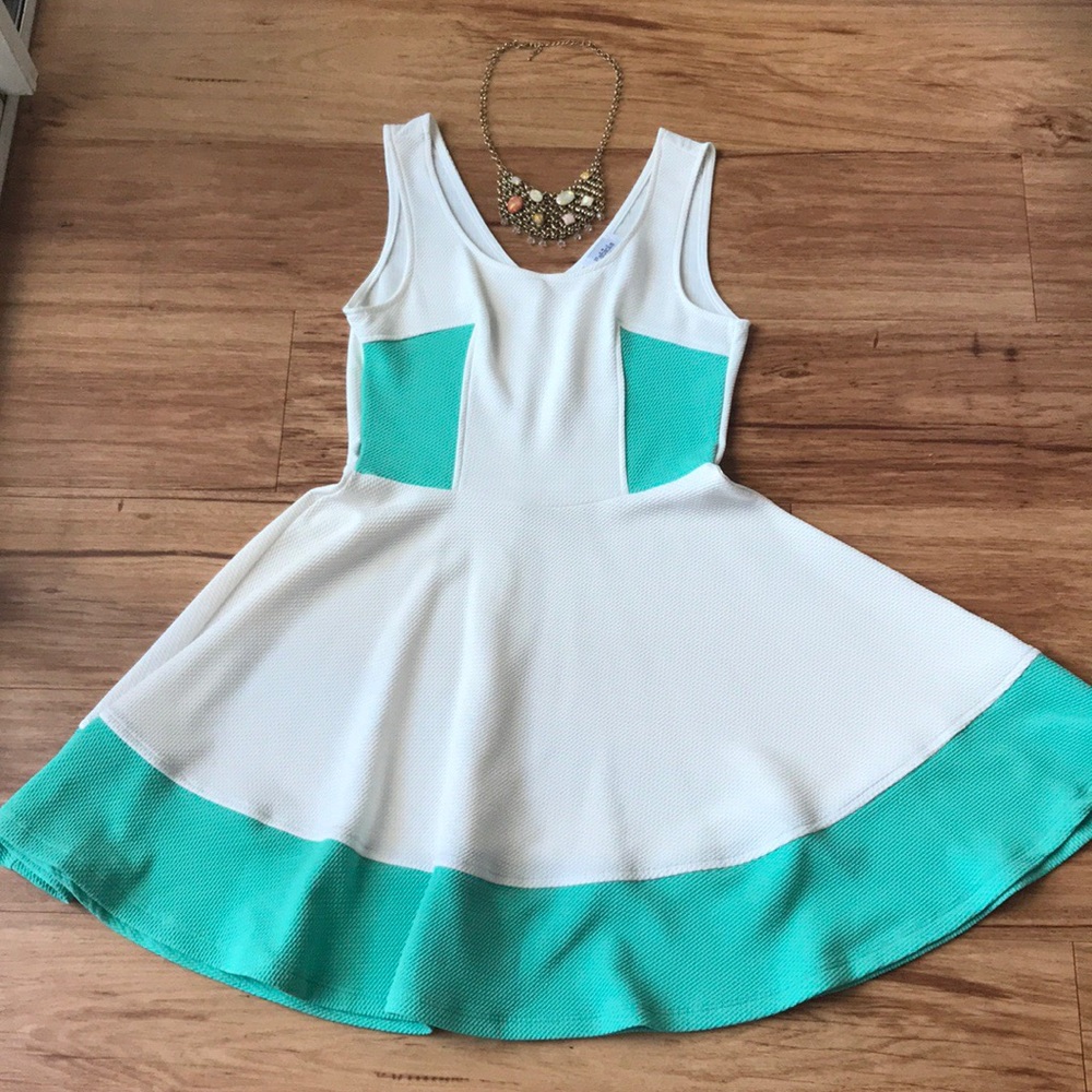 White and Turquoise Dress